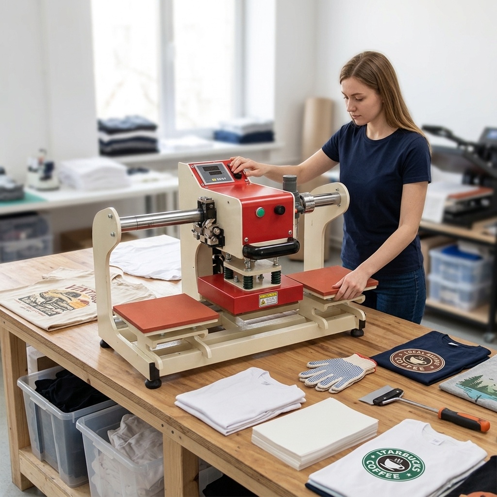 Leatherwork Hand Press - Dwustanowiskowa prasa termotransferowa pneumatyczna automatyczna do