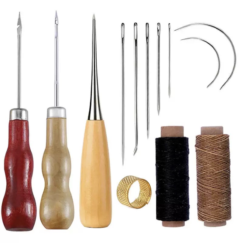 Leatherwork Needles - 13-częściowy zestaw do szycia skóry, torebek,