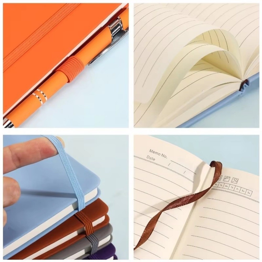 Leather Work Diary Covers - Mini notesy kieszonkowe z elastyczną gumką,