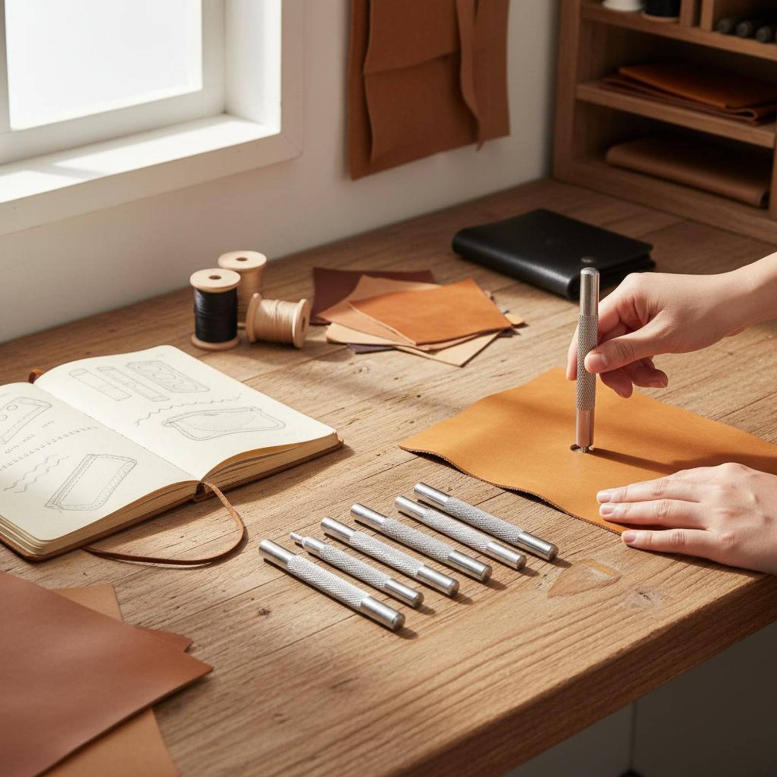Leatherwork Rivet Setter - 11-częściowy zestaw narzędzi do zatrzasków, trwałe